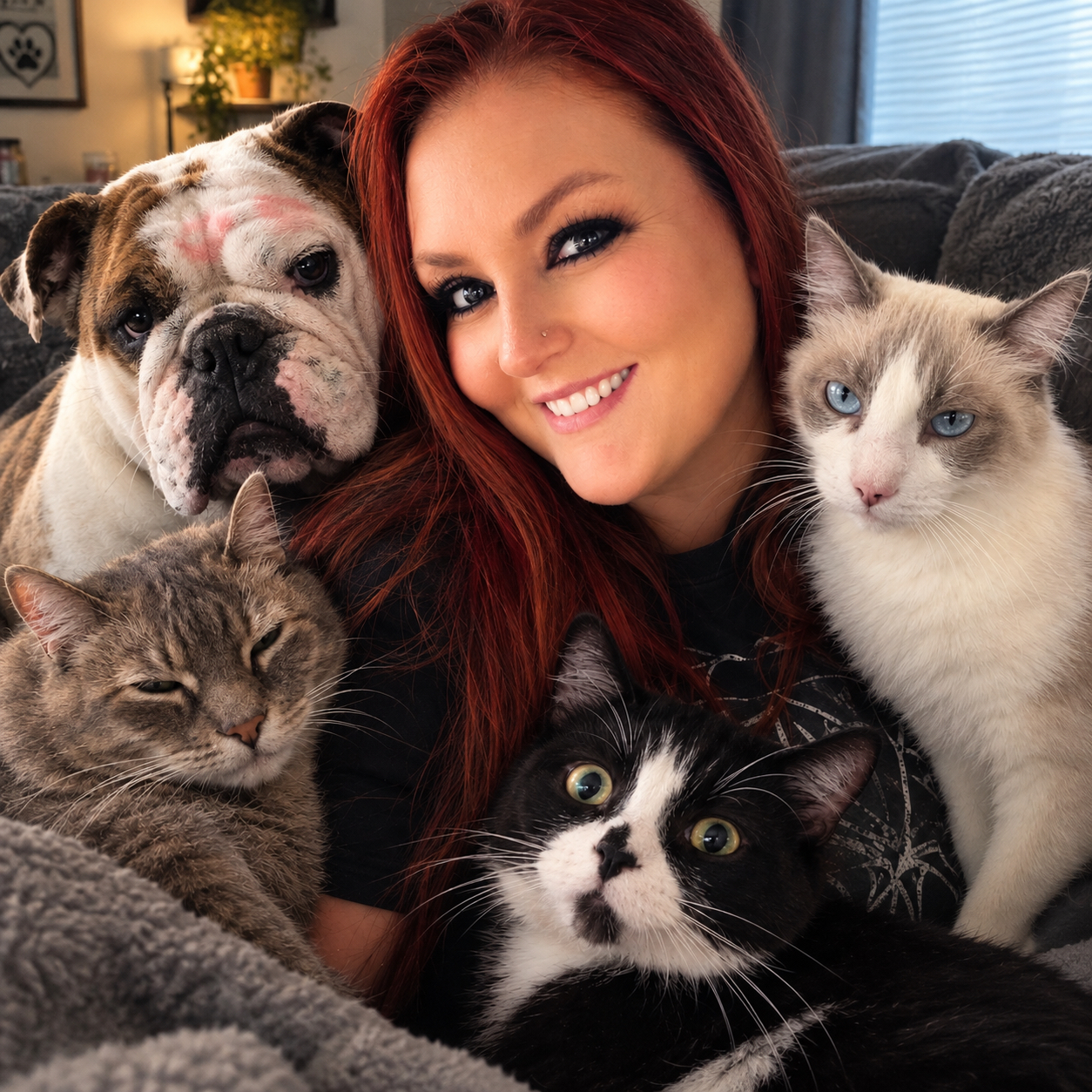 Stephanie, Receptionist with all her adorable babies